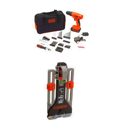 BLACK+DECKER 20V MAX Drill/Drill Bit Set with MarkIT Picture Hanging Tool Kit (BDC120VA100 & BDMKIT101C)