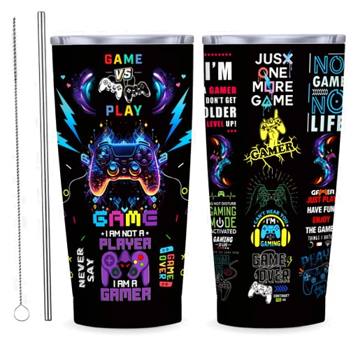 YOPIGOT Gamer Gifts,Gamer Tumbler Gifts For Men Teen Boys,Gaming Gifts,Gamer Gift Ideas,Video Game Gifts,Gamer Girl Gifts,Gifts For Game Lovers Stainless Steel Tumbler 20oz