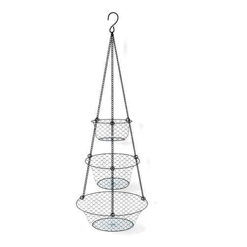 GOSMOO MKT 3-Tier Hanging Basket, Storage Organizer for Fruits, Vegetables, Accessory, perfer for Kitchen and Bathroom