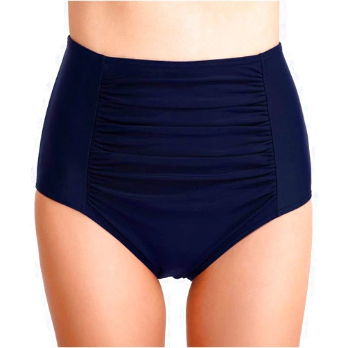 Micosuza Women's Ruched Swim Bottom Tummy Control High Waist Swim Brief