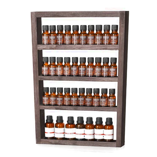 LIANTRAL Essential Oil Storage, Wall Mounted Wooden Display Shelf Rack for Essential Oils & Nail Polish, Espresso