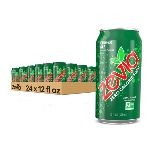 Zevia All Natural Soda, Ginger Ale, 12-Ounce Cans (Pack of 24)