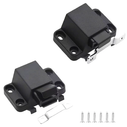 CBRIVE Self-Closing Push To Open Door Latches Hardware CBRIVE® 2Pack Kitchen Cabinets Push Latch & Lock Heavy Duty Touch Latch and Catch for Drawers Push Pull Tip On RV Closet Press To Release Strong Pop Out