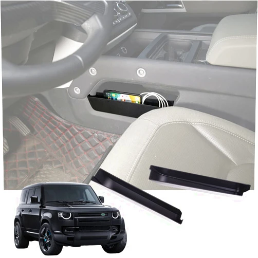 YIWANG For Land Rover Defender 90 110 2020-2022 Car Styling ABS Black Car Central Storage Box Phone Box Car Accessories (Car Center Console Side Storage Box)