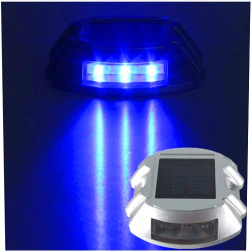 SUNWIND Blue Solar LED Lights - 4 Pack Solar Deck Lights Blue Marker Solar Lights Outdoor for Garden, Driveway, Pathway, Patio