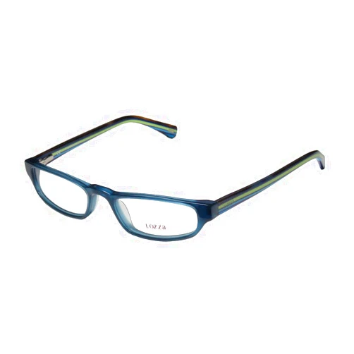 Lozza 1819n Mens/Womens Designer Full-rim Spring Hinges Signature Emblem Must Have Trendy Eyeglasses/Eye Glasses (50-18-145, Blue/Multicolor)