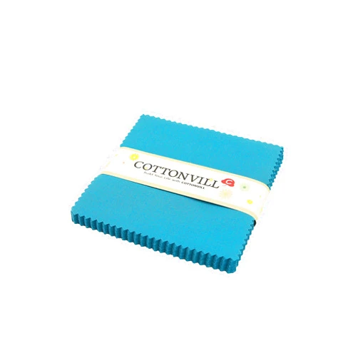 COTTONVILL 30COUNT Cotton Solid Quilting Fabric (5inch Square, 33-Blue Moon)