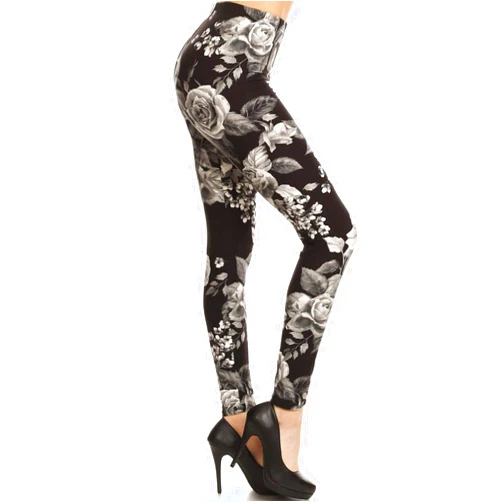 Leggings Depot High Waisted Floral & Space Print Leggings for Women - Regular, Plus, 1X3X, 3X5X