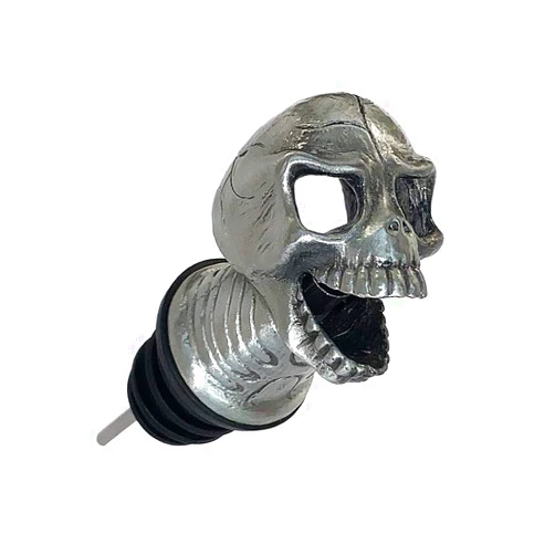 Cacukap Skull Wine Aerator Pourer Whiskey Pourer, Unique Halloween Souvenirs Gifts, Perfect Wine Gift for Skull Lover (Nickel)