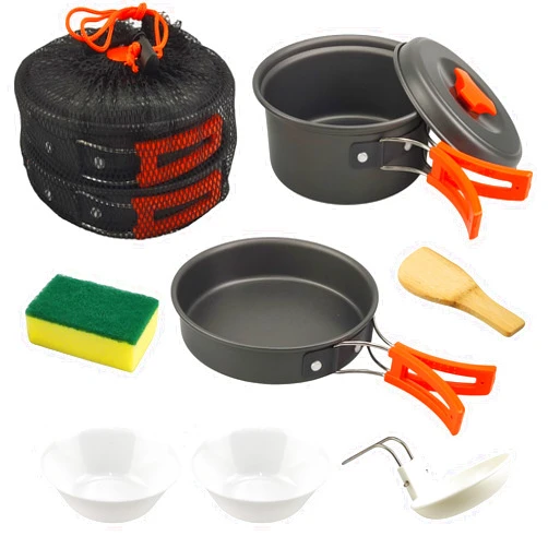 RETOONGKING Camping Cooking Set,7Pcs Camping Pan Set for Backpack Cookware Pot and Pans Set, Survival Cooking Kit for Hiking Cooking Gear Outdoor Cooking and Picnic,Hiking, Picnic