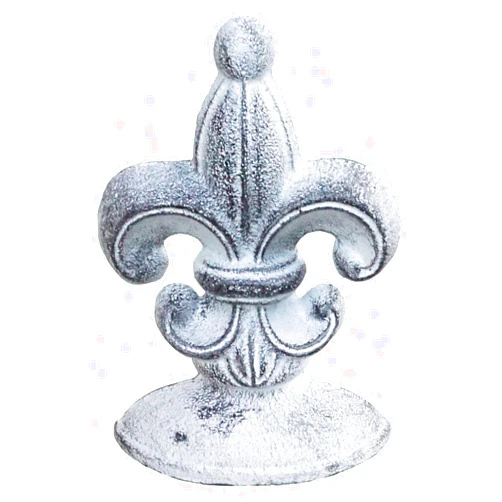 Lulu Decor, Cast Iron Fleur De Lis Door Stop, 2 Lbs, Door Stopper (Antique White)