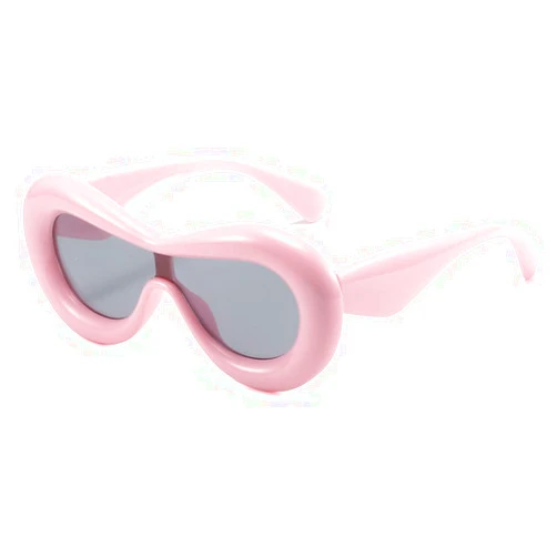 BAWUYI Oversized One Piece Inflated Sunglasses for Women & Men Y2K Shield Glasses Thick Frame Hip Hop Aesthetic Shades