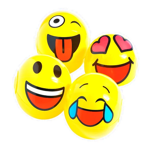 Fun Express INFLATABLE EMOJI MINI BEACH BALLS - Toys - 12 Pieces