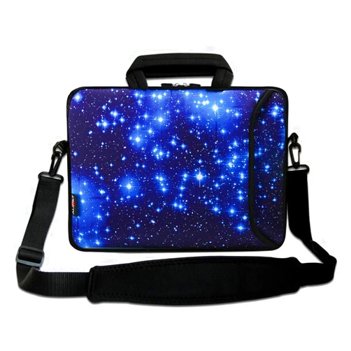 AUPET 17 17.3 inch Laptop Shoulder Bag Carrying Case Computer PC Cover Pouch+Handle For 16/17/17.3/17.4 inch Laptop Notebook (Blue Shining Stars)