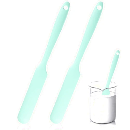 Xthrotsenk 2 Pcs Silicone Jar Spatulas Skinny Heat Resistant Kitchen Spatulas Non-Stick Cake Cream Spatulas 10in Long Narrow Sourdough Stirring Stick Jam Spreader for Scraping Icing Bread, Green