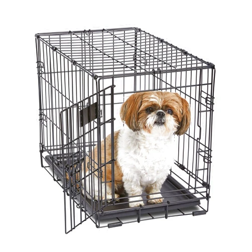 MidWest Homes for Pets 22-Inch iCrate for Extra-Small Breeds, Up to 15 lbs, Single Door Folding Dog Crate with Divider Panel, Leak-Proof Tray & Secure Latch, Portable, Durable & Easy to Assemble