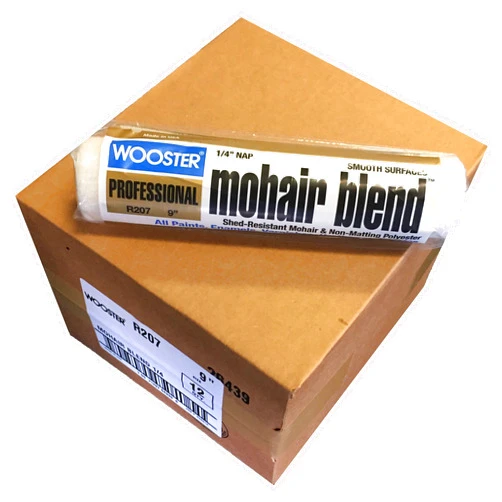 Wooster Brush R207-9 Mohair Blend Roller Cover 1/4-Inch Nap, Pack of 12