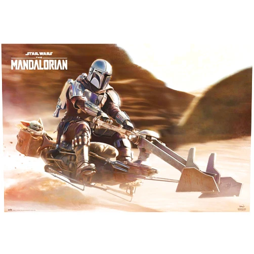 POSTER STOP ONLINE Star Wars: The Mandalorian - TV Show Poster (Mando On Speeder) (Size: 36