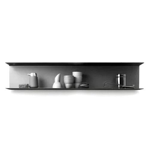 SHUICAO Wall Shelves Floating Shelves Metal Wall Shelf, Floating Shelves for Wall for Bathroom, Bedroom, Living Room, Kitchen, Office Set of 1 Or 2 Pieces (Color : 1Pcs-Black, Size : 60X20Cm)