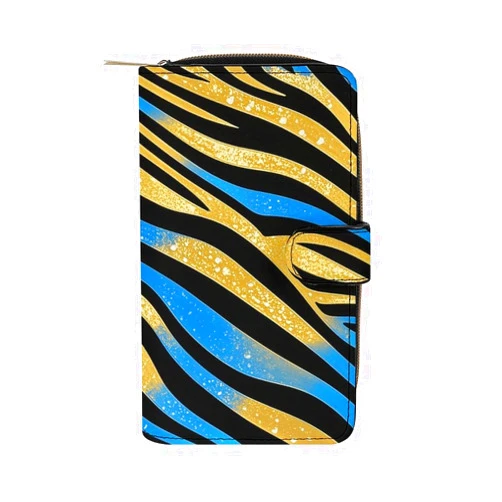 LYANHAN PU Leather Wallet with Card Slots Zip Around Organizer Wallet for Men And Women Travel Credit Card Holder Coin Pocket Purse Slim Leather Money Holder for Work Or Daily Use Zebra Print