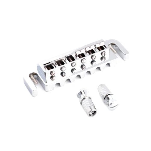 Metallor Tune-O-Matic Wraparound Bridge with Stop Tailpiece Wrap Around Adjustable Combination Saddle Bridge Tailpiece for Les Paul LP Style 6 String Electric Guitar Parts Full Set Chrome.