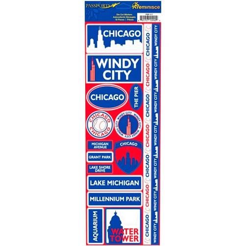 Reminisce Passports Combo Sticker, Chicago