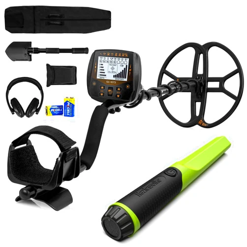 VVinRC 1073 Metal Detector with DS-1 Metal Detector Pinpointer(GREEN) Complete Set