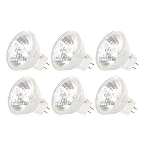Simba Lighting MR11 Halogen 20W 12V FTD Spotlight Light Bulbs (6 Pack) 2-Pin 220lm for Landscape, Accent, Track Lights, and Fiber Optics, GU4 Bi-Pin Base, Glass Cover, Warm White 2700K Dimmable