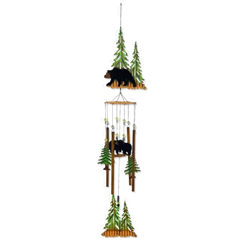 Sunset Vista Designs Wilderness Wonders Mountain Bear Wind Chime, 36