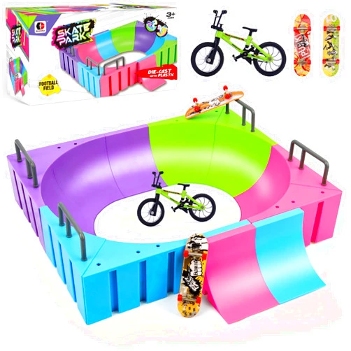 CS COSDDI Finger Skateboards Ramp Set,Mini Fingerboard Rail Kit with 12 Ramps,2 Fingerboards,1 Finger Bike, Finger Toy for Kids Adults,Ultimate Skatepark Training Props - Fingerboard Skate Set