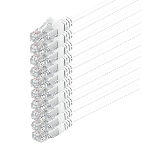 1aTTack.de 10x 3.2 FT - CAT.6 UTP Ethernet Cable LAN Patch Cat 6 Internet Rj45 Plug 1Gbit/s (1,0 Meter) White