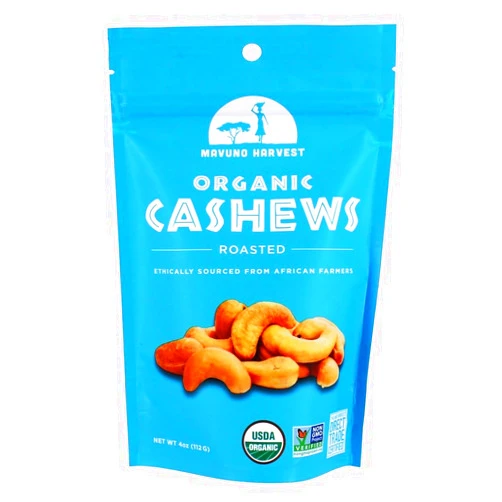 Mavuno Harvest - Organic Roasted Cashews - Case of 6 - 4 oz.