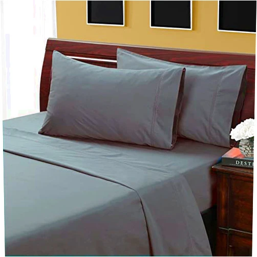 Pashmina Bedding,4PC Sheet Set, 800 Thread Count 100%, Egyptian Cotton,Comfortable and Luxurious Wrinle Free, Extra Soft, 24 inch Deep Pocket with Fitted Sheet (Gray, Queen)