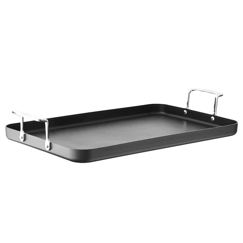 Cuisinart Double Burner Griddle, Chef's Classic Nonstick Hard Anodized, Stainless Steel, 655-35 13-Inch x 20-Inch