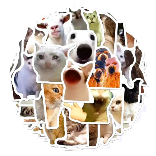Generic 100PCS Cute Funny Pet Stickers Pack, Cool Dog & Cat Vinyl Decals for Water Bottles, Laptops, Scrapbooking, Easter Party Favors