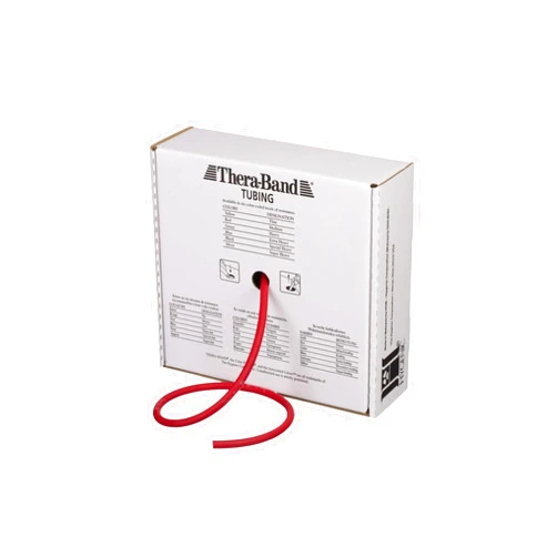 THERABAND Resistance Tubes, Professional Latex Elastic Tubing, Upper & Lower Body, Core Exercise, Physical Therapy, Lower Pilates, At-Home Workouts, & Rehab, 100 Foot, Red, Medium, Beginner Level 3