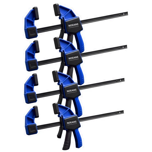 NOEAIKE Bar Clamps for Woodworking,4-Pack Wood Clamps 12 Inch Light Duty One-Handed Woodwoking Clamps,Quick Grip/Spreader Clamps Set 150LBS Load Limit with Quick Change Button.