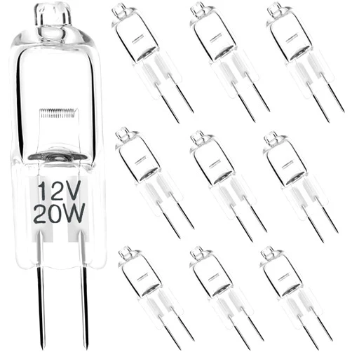 Diximus G4 Low Voltage Halogen Bulbs - 20 Watt Small Light Bulb – 12V Landscape Light Bulbs 20W Bi-Pin Bulb for Under Cabinet Puck Light, Chandeliers, Track Lighting - Warm White 2700K - 10 Pack