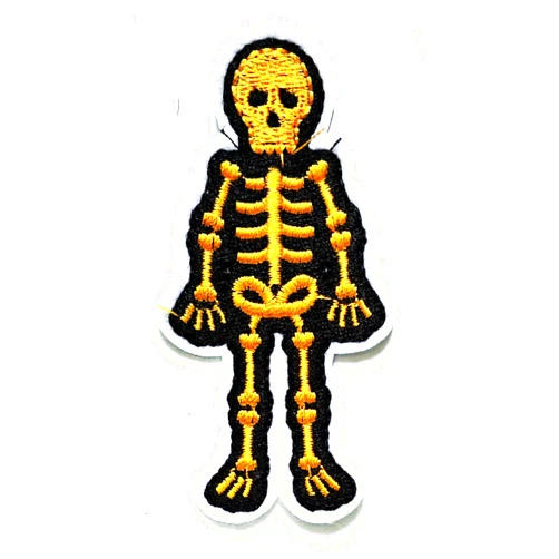 NiPitShop Skull Skeleton Patch Nipitshop Patches Gold Ghost Skeleton Skull Ghost Day of Death Iron Sew On Embroidered Patch Badge Transfer Kids Clothing Cartoon for adorning Your Jeans Hats Bags Jackets Shirts or Gift Set