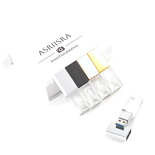 LRDWLN 10Pack Custom Your Wedding Crystal USB 3.0 Flash Drive for Storing Photo/Video, 4GB High-Speed Pendrive with Colourful LED Light Used in Photography/Wedding Day- Printing Personalized Words or Logo