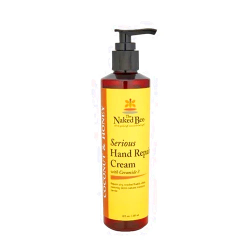 The Naked Bee Coconut and Honey Serious Hand Cream (8oz) Intensive Nourishing Cream for Smoother and Softer Hand - Deep Moisture and Repair for Dry Skin