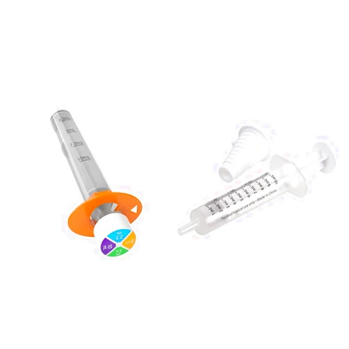 EZY DOSE Kids Baby Oral Syringe & Dispenser, True Easy Design, Color Coded, 10 mL/2 TSP with Bottle Adapter, 10 mL/2 TSP, Clear