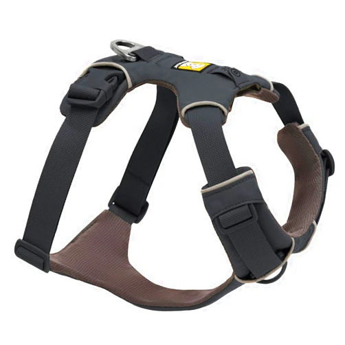 Ruffwear, Front Range Dog Harness, Reflective Soft Padded Everyday Harness with Dual Leash Clips, Adjustable and Lightweight Fit for Training or Walking for All Dogs, Basalt Gray, Medium