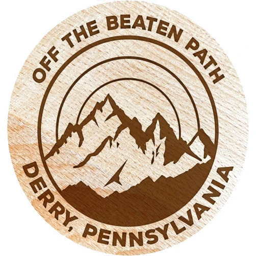 R and R Imports Derry Pennsylvania Souvenir Etched Wooden Coaster 3.5