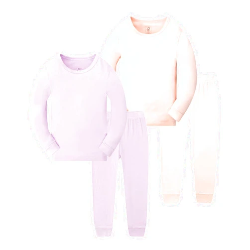 JunNeng Toddler Rayon from Bamboo Pajamas Sets,Baby Boy Girl Solid Snug Fit Long Sleeve Sleepwear