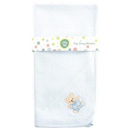 Little Me Blankets for Baby Boys' Cute Bear Swaddling Receiving Blanket