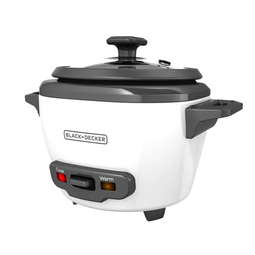 BLACK+DECKER 3-Cup Rice Cooker, 1.5-cup Uncooked Rice, 3 Cups Cooked, Steaming Basket, Removable Non-Stick Bowl, One Touch