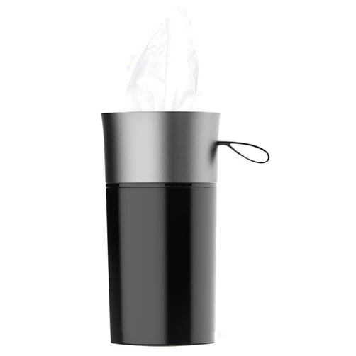 AnyCar Car Tissue Tube, Cylinder Tissue Box Round Tissues Container for Car Cup Holder 5.89' 2.71'(HD), Up to 30 Count Tissue (Black Grey)