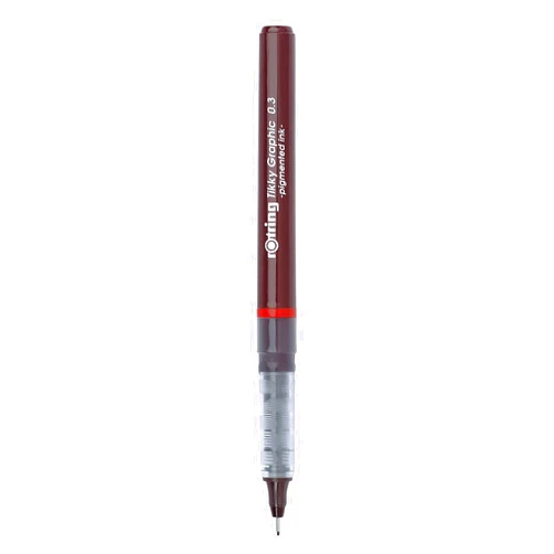 rOtring Tikky Fine Liner Fiber Tip Graphic Pen, 0.3 mm, Black Ink (1904753)
