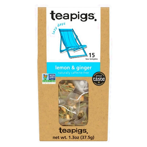 teapigs Lemon & Ginger Herbal Tea Bags Made With Whole Leaves (1 Pack of 15 Tea bags) (520)